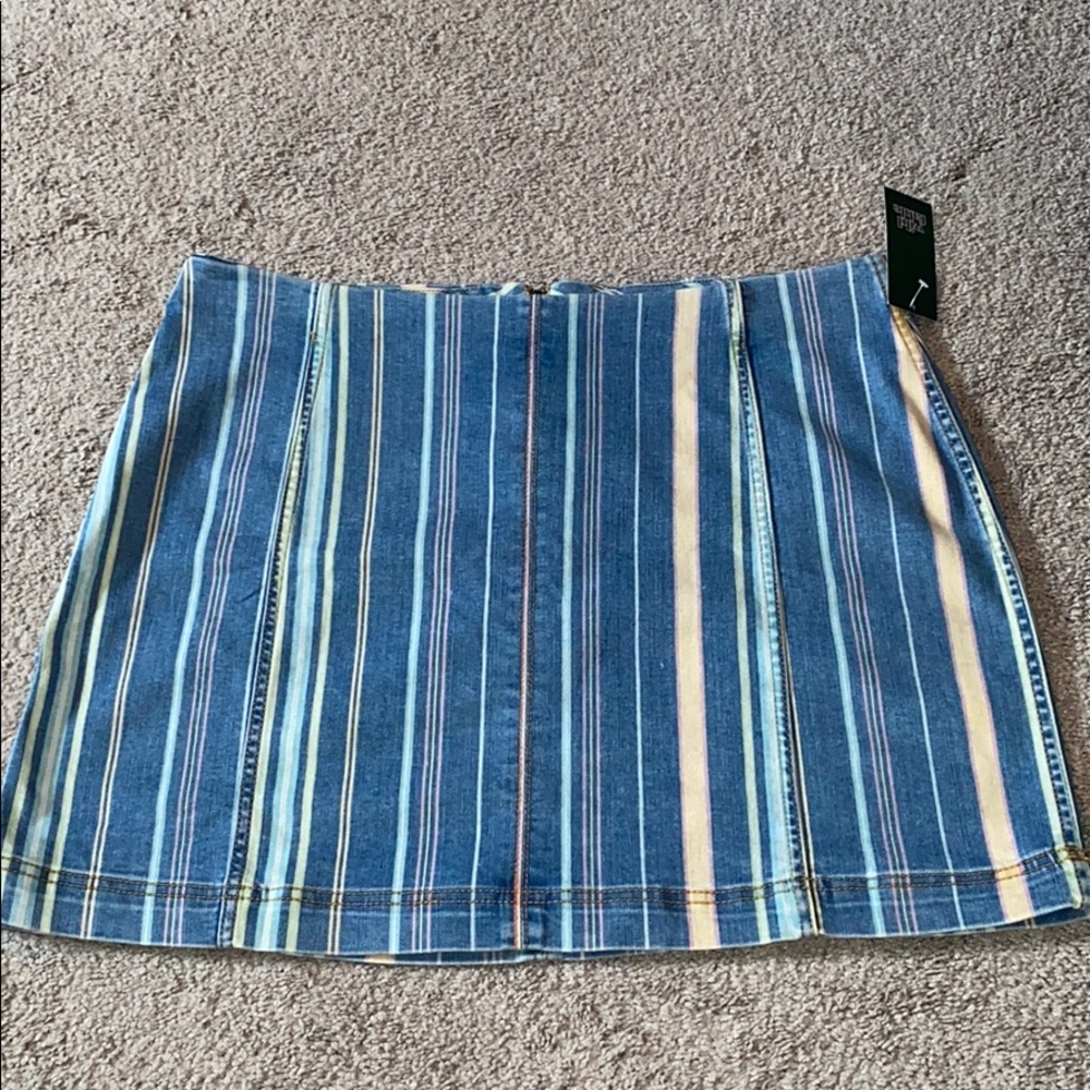 Brand New Striped Jean Skirt